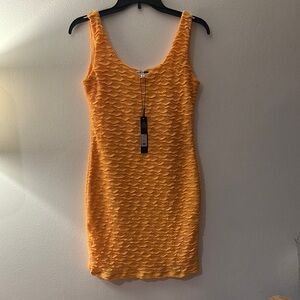 Fashion Nova Orange Scoop Neck Bodycon Mini